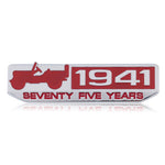 1941 Emblem Sticker 75 Years Anniversary Badge for Jeep