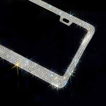 4 Color Premium Crystal Car License Plate Frame 2 Pcs For USA Plate