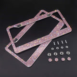 4 Color Premium Crystal Car License Plate Frame 2 Pcs For USA Plate