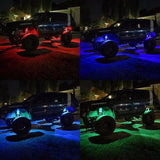 RGB LED Rock Lights with Bluetooth Controller Remote