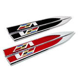 2Pcs Cadillac V Letter Fender Emblem Sticker