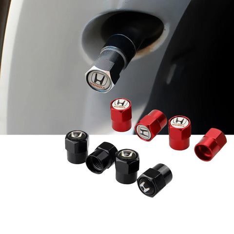 4pcs Honda Black Background Logo Tire Valve Caps