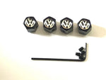 Volkswagen 4 pcs Tire Valve Stem Caps - Black