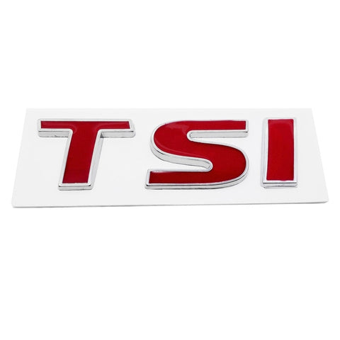 TSI Emblem for Volkswagen [Red, Metal, Sticker]