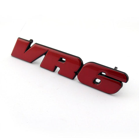 VR6 Emblem for Volkswagen - Red / Chrome
