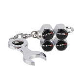 4pcs Nissan Nismo Wheel Tire Valve Caps+Keychain