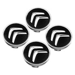 4pcs 60mm Citroen Logo Wheel Centre Hub Caps Black