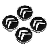 4pcs 60mm Citroen Logo Wheel Centre Hub Caps Black