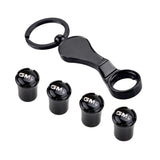 4pcs GMC Logo Black Wheel Tire Valve Caps+Keychain