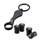 4pcs GMC Logo Black Wheel Tire Valve Caps+Keychain