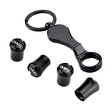 4pcs GMC Logo Black Wheel Tire Valve Caps+Keychain