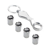 4pcs GMC Logo Black Wheel Tire Valve Caps+Keychain