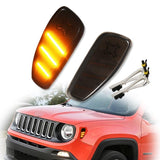 Jeep Renegade - Smoked Lens Amber LED Bulb Front Side Marker Light Kit