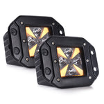 2Pcs LED Light Pods With Amber Marker Light 12W