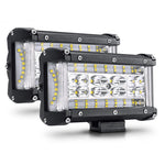 2Pcs 5" 72W LED Work Light Bar