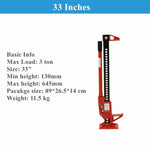 1 Pack 3-ton Steel Hi Lift Jack Load Capacity 33" 48"