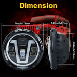 2 pcs 7 Inch 50W LED Headlights with Amber Turn Signal Compatible-Jeep-Wrangler TJ CJ LJ JK