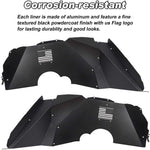 Front Inner Fender Liners Fit for 2018-2020 Jeep Wrangler JL JLU Black Aluminum Lightweight Design