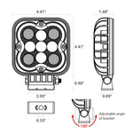 2Pcs 27W Square Led Work Light WS 4.4 Inch