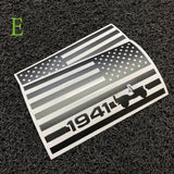 Matt Black USA American Flag Rear Side Window Sticker