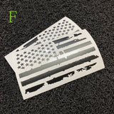 Matt Black USA American Flag Rear Side Window Sticker