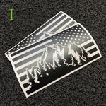 Matt Black USA American Flag Rear Side Window Sticker