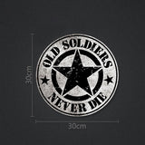 Old Soldiers Never Die Star sticker for Jeep Wrangler TJ JK CJ JL