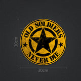 Old Soldiers Never Die Star sticker for Jeep Wrangler TJ JK CJ JL