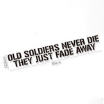 Old Soldiers Never Die Star sticker for Jeep Wrangler TJ JK CJ JL