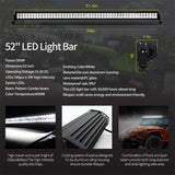 1 set Offroad LED Light Bar+Hood LED Bar+Work Light Wiring Mount Bracket for Jeep Wrangler JK 07-15