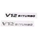 V12 BITURBO Emblem Benz AMG [Silver, ABS, Sticker]